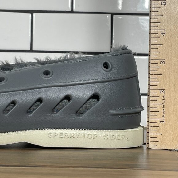 Sperry Authentic Original Float Cozy Boat Shoe Mens Size 10 Gray Faux Fur Lined - Picture 9 of 13